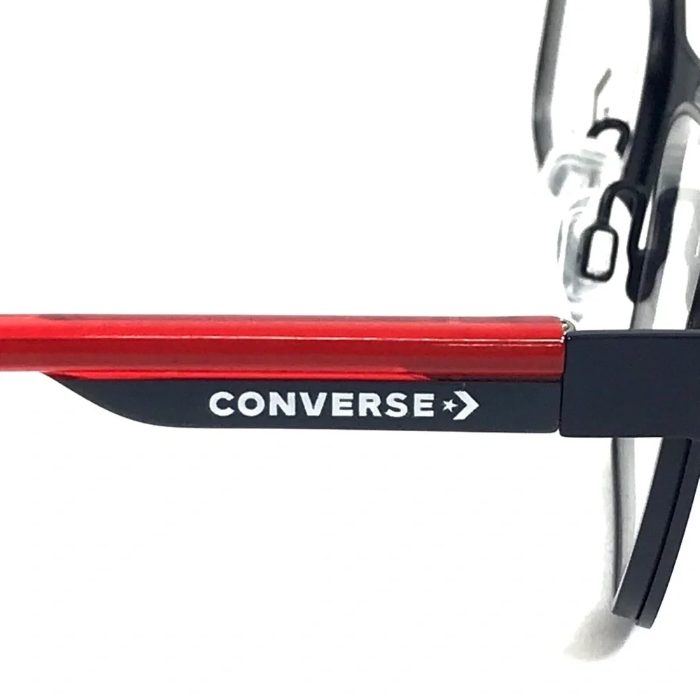 Converse Kids Eyeglasses Frames CV3004Y 411 Matte Black Red Full Rim 49-16-140